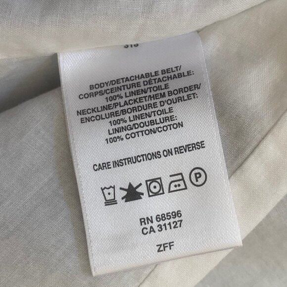 DKYNC White and Navy Blue Linen Button Down Dress - Picture 5 of 12